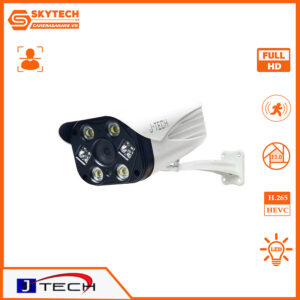 Camera IP J-Tech ngoài trời UAI8208C (3MP / Human Detect / Face ID / Smart Led)