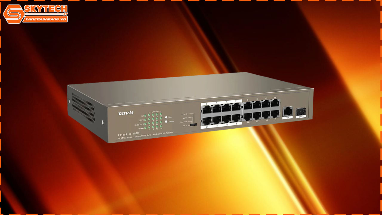 switch-poe-tenda-18-port-10-100mbps-tef1118p-16-150w-1